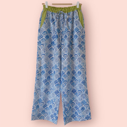 インド綿　ブロックプリント　コクーンパンツ 30%Off》インド綿 ブロックプリント パンツ ロングパンツ nidhi