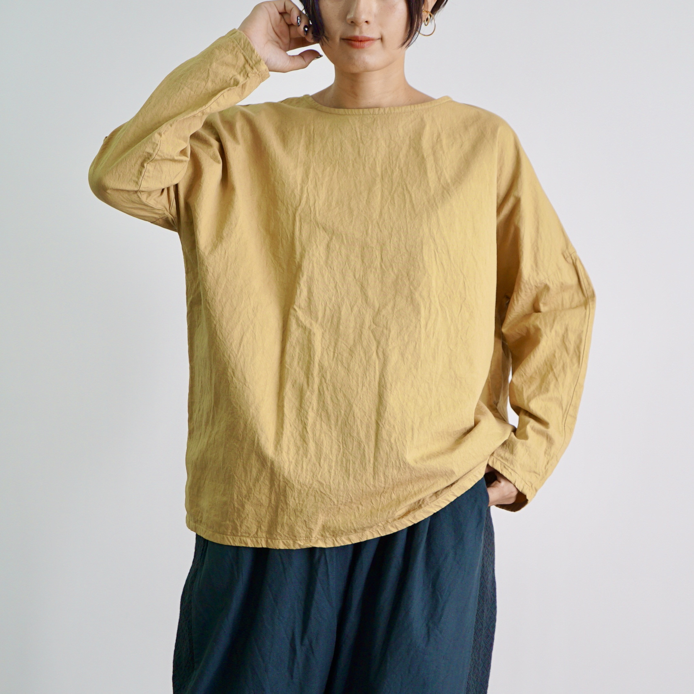 カポックロングTシャツ/イエロー/遠州織物