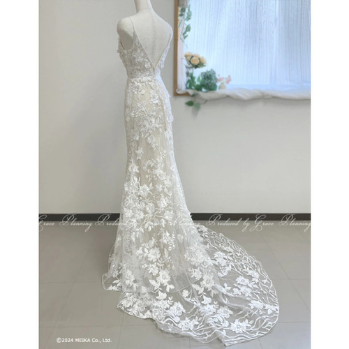 新作 ウェディングドレス 結婚式 前撮り 淡いベージュ 白