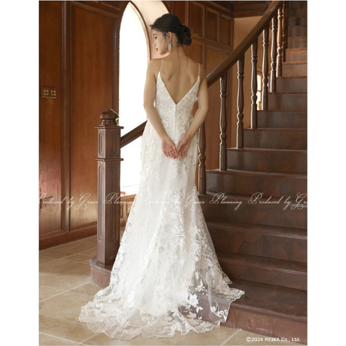 ウェディングドレス 結婚式 前撮り 淡いベージュ 白 マーメイド ロング