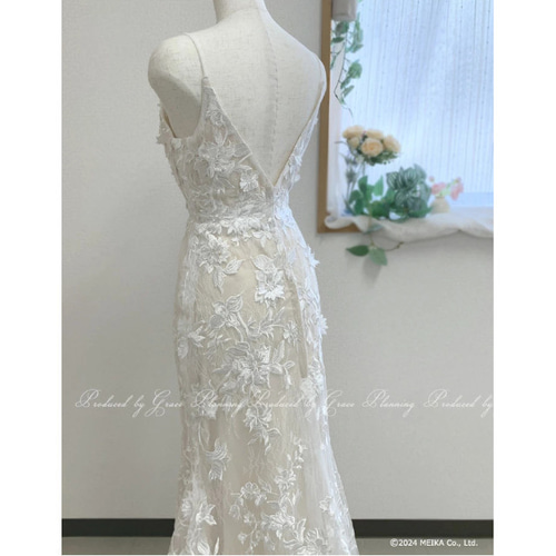 新作 ウェディングドレス 結婚式 前撮り 淡いベージュ 白