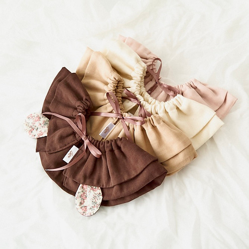 【送料無料】ふりふりつけ襟スタイ&ヘアバンド(リバティ生地) 送料無料】ふりふりつけ襟スタイ&ヘアバンド(リバティ生地) フリル