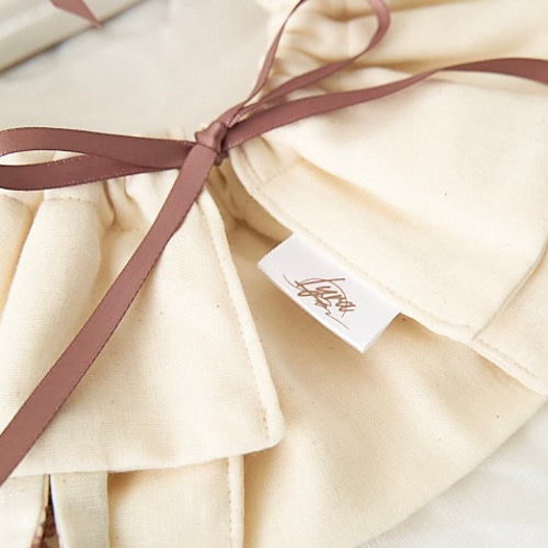 耳付き つけ襟風 フリルスタイ ダブルガーゼ リバティ ムーンモス