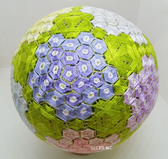 手毬猫の店 てまり「482面 紫陽花」緑地 12cm 手まり 手毬 手鞠 手毬猫の店 てまり「482面 紫陽花」緑地 12cm 手まり 手毬 手鞠