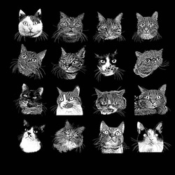 「うちの子」猫の手彫り細密版画オーダー(2枚セット) 2枚目の画像