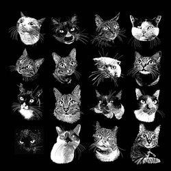 「うちの子」猫の手彫り細密版画オーダー(2枚セット) 6枚目の画像