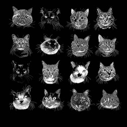 「うちの子」猫の手彫り細密版画オーダー(2枚セット) 3枚目の画像