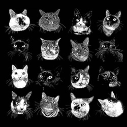 「うちの子」猫の手彫り細密版画オーダー(2枚セット) 5枚目の画像