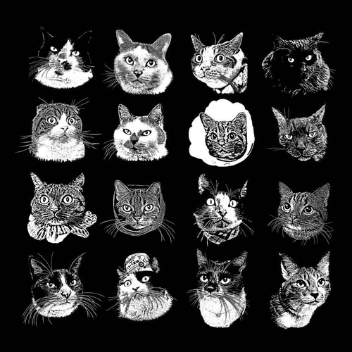 うちの子オーダー2025 猫の手彫り細密版画オーダー(2枚セット) 版画