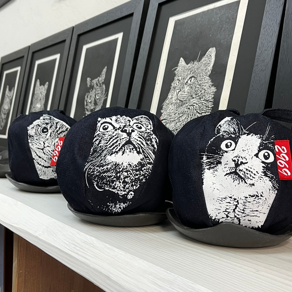 「うちの子」猫の手彫り細密版画オーダー(2枚セット) 14枚目の画像