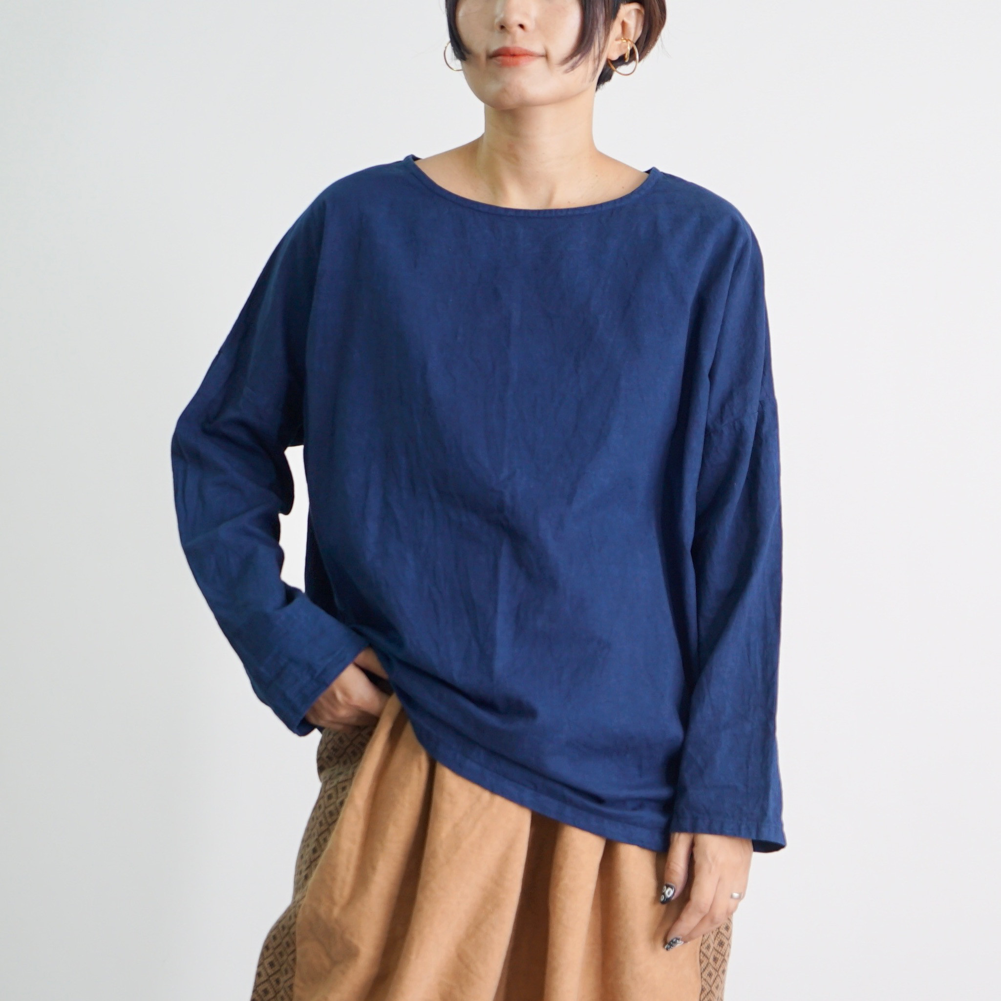 カポックロングTシャツ/ネイビー/遠州織物 10,395円