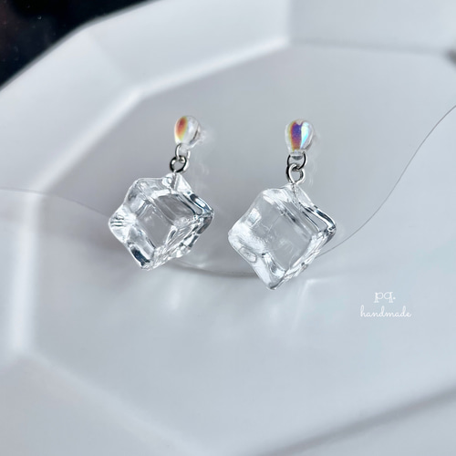 冷たい氷＊イヤリング イヤリング・ノンホールピアス pq. 通販