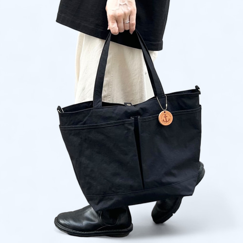 【極美品】Pyloot パイロット レザートートバッグ ブラック A4収納可 中古・古着通販】pyloot (パイロット) 型押しレザートートバッグ