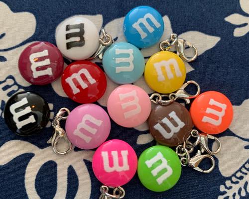 3個）mチョコ立体チャームデコパーツ/ファスナーチャーム/ポーチ  