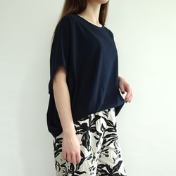 寬鬆輪廓/棉質套頭衫（黑色） 第2張的照片