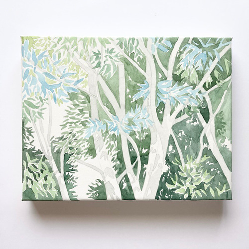 風景画 （原画） （水彩風景画「アイスランドの雪山」原画 額付き）