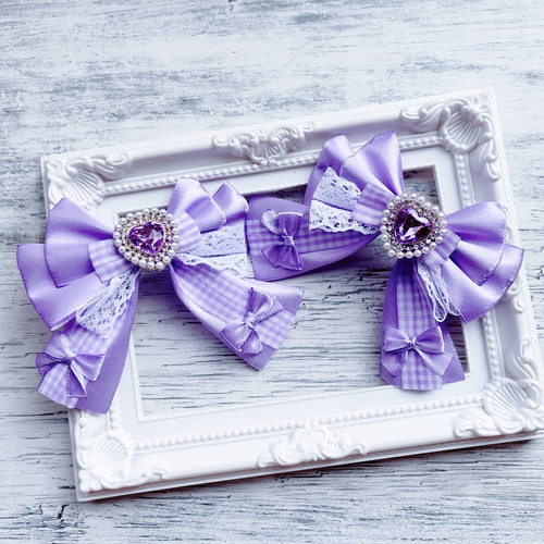 ヘアクリップ 2個セット チェック ハート ヘアピン marumin 通販