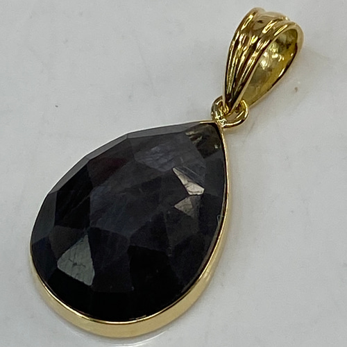 k18YG AU750 18金 天然 バイカラー風 サファイア ペンダント  