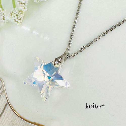 オーロラの星のロングネックレス ネックレス・ペンダント Koito＊ 通販