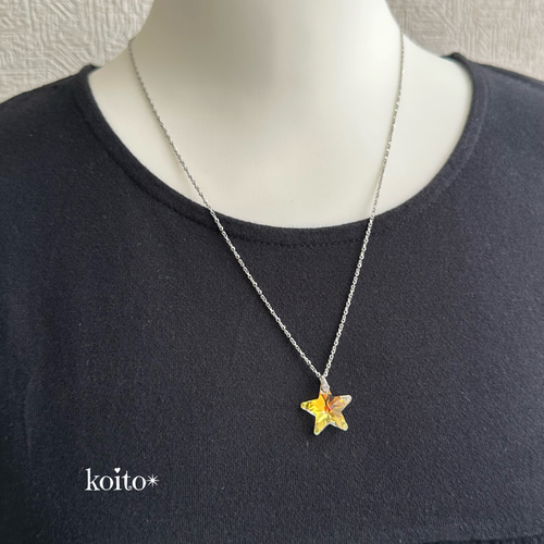 オーロラの星のロングネックレス ネックレス・ペンダント Koito＊ 通販
