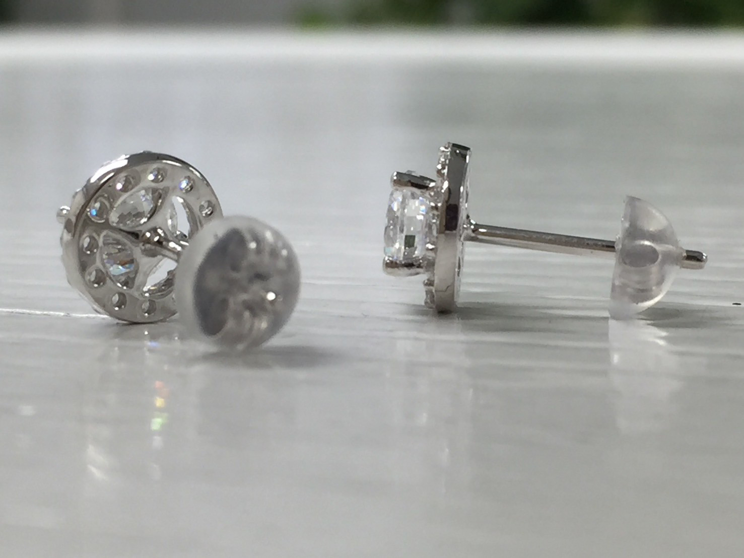 シルバー925 AAAキュービックCZ トリマキ　ピアス　*新品