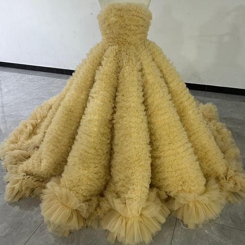 チューブトップ プリンセスドレス ロング ふわふわ フリル 韓国 楽天市場】【ぽわん袖のふわふわチュールドレス】 子供ドレス