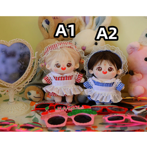 メイド服ミニ洋服 20cm 着せ替えぬいぐる服 ぬいぐるみ用服