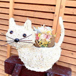 momom 0923様　ハロウィンバトンアレンジネコ17 オーダー品仏花 花ネコmini・ハロウィンパレード｜コスプレ猫のかわいい花☆