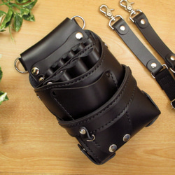 本革 7丁差しシザーケース (キャメル×ダークグリーン) SCA-254/CCA