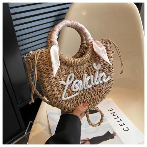 手編みバッグ 2024年新作 おしゃれな小型手提げ野菜バスケット