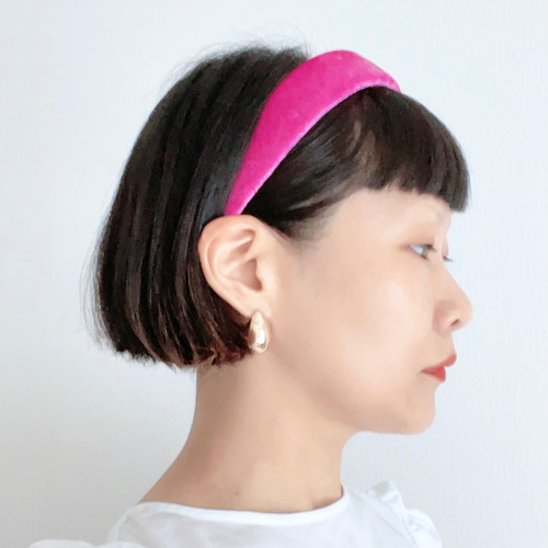 クラッシュベロアカチューシャ ビビットピンク カチューシャ kanana 