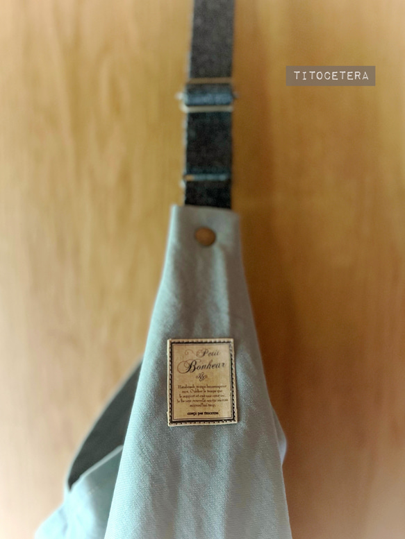 【受注製作】カシュクールバッグ ななめがけ 11号帆布 16枚目の画像