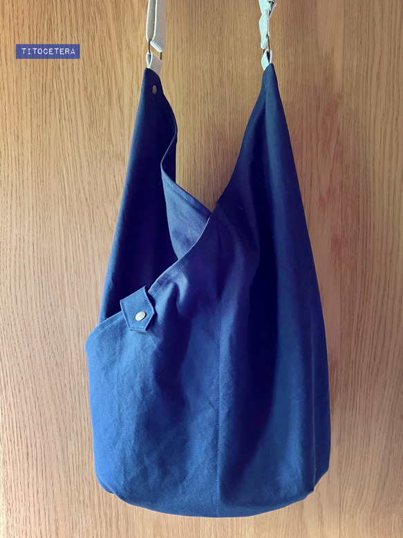 【受注製作】カシュクールバッグ ななめがけ 11号帆布 4枚目の画像