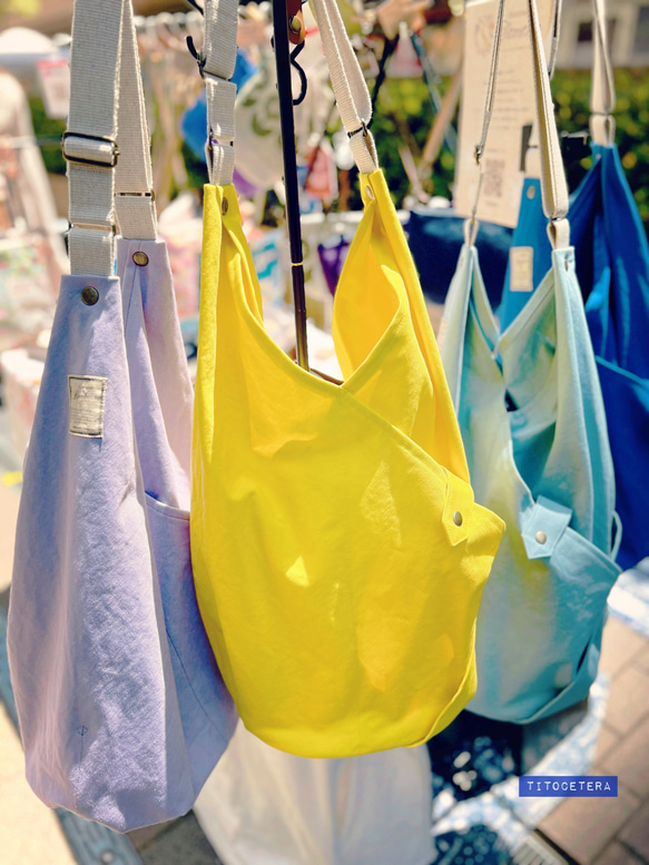 【受注製作】カシュクールバッグ ななめがけ 11号帆布 5枚目の画像