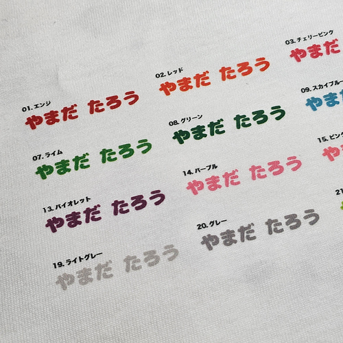 お名前アイロンプリントシートH3mm（DTFプリント） 40枚×1シート
