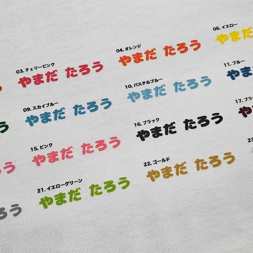 お名前アイロンプリントシートH4mm（DTFプリント） 35枚×1シート
