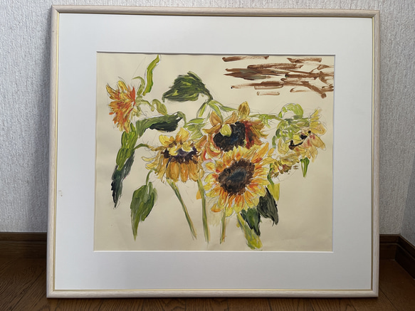 絵画 ひまわり 花の絵 インテリア 壁掛け 版画 風水 黄色 玄関