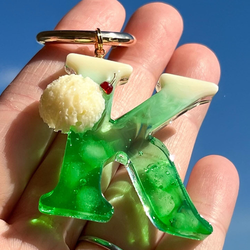 メロンソーダ・クリームソーダ 名入れキーホルダー - GALLERY of