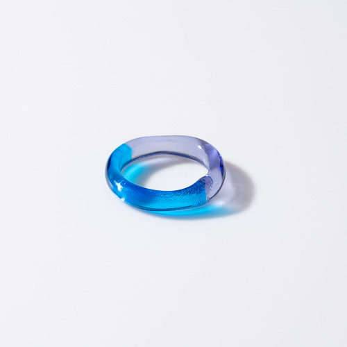 色カットガラス飾リング各種 Wide Resin Ring, Clear Band Ring With Gold, Silver, Copper