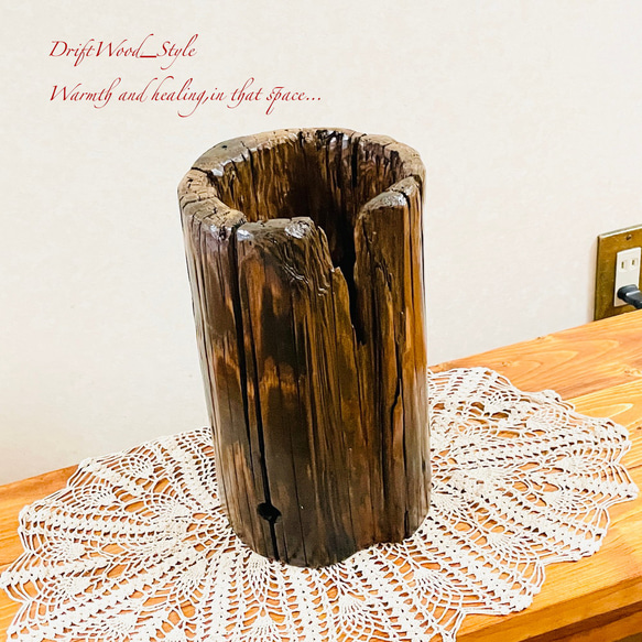 流木インテリア 古い電信柱の流木の間接照明 家具 LED ライト ランプ 照明 切り株 癒し 自然 北欧 15枚目の画像