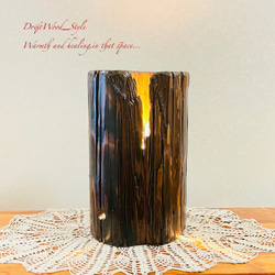 流木インテリア 古い電信柱の流木の間接照明 家具 LED ライト ランプ 照明 切り株 癒し 自然 北欧 1枚目の画像