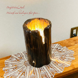 流木インテリア 古い電信柱の流木の間接照明 家具 LED ライト ランプ 照明 切り株 癒し 自然 北欧 3枚目の画像