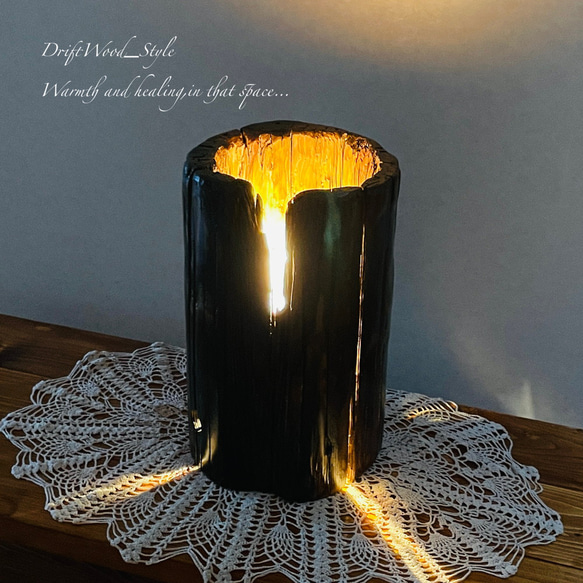 流木インテリア 古い電信柱の流木の間接照明 家具 LED ライト ランプ 照明 切り株 癒し 自然 北欧 9枚目の画像