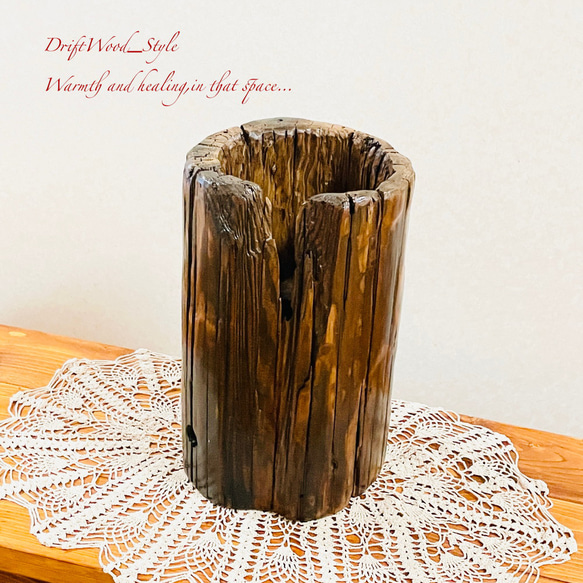 流木インテリア 古い電信柱の流木の間接照明 家具 LED ライト ランプ 照明 切り株 癒し 自然 北欧 16枚目の画像