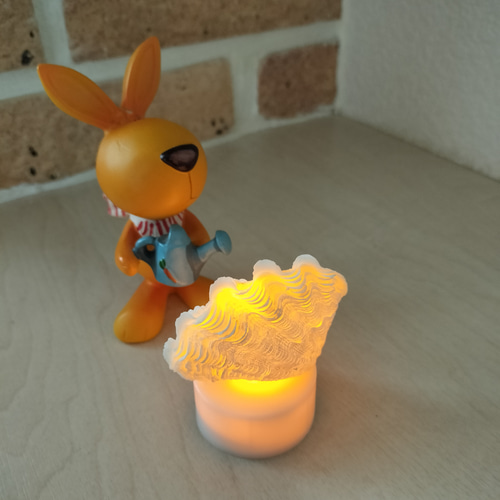 シャコ貝のルームランプ 宮古島産 ミニミニサイズ シャコ貝ランプ LEDライト内臓の台座