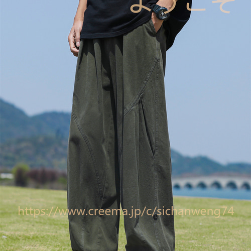 純綿水洗カジュアル長ズボン男性春夏ファッションブランド新型ゆったり