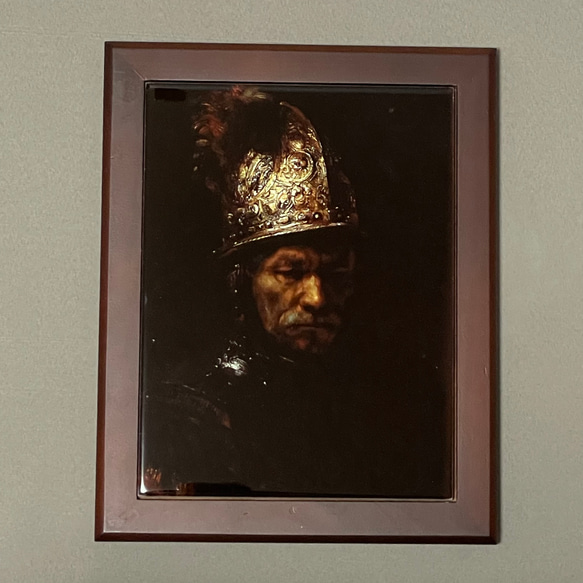 レンブラント 黄金の兜の男 フォトタイル木製フレーム付き 絵画