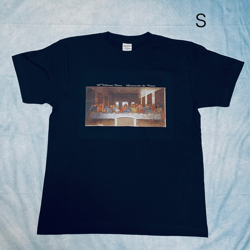 ダヴィンチ 最後の晩餐 綿5.6オンスヘビーウェイトTシャツ 黒 SML