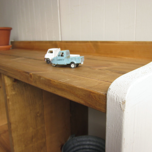 サイズ、デザインオーダー可！○7ブロックラック○無垢材シャビー