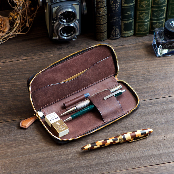 プエブロ ペンケース コニャック 